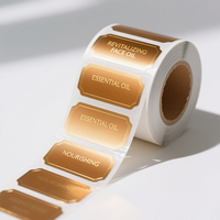 Autocollant d'emballage circulaire personnalisé pour marque de cosmétiques, impression d'autocollants en vinyle auto-adhésifs, imperméables, pour parfum, shampoing, étiquettes en rouleau
