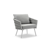 Ensemble de tissage de corde en aluminium Mobilier d'extérieur pour patio Chaise de jardin Terrasse Balcon Sofas d'arrière-cour Salon extérieur Groupe de sièges
