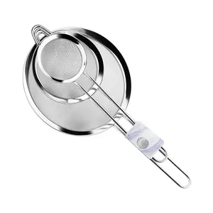 Colador de malla de acero inoxidable de grado alimenticio, Juego de 3 coladores de cocina, cesta de alambre