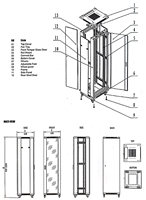 Armoire de serveur 19'' pour centre de données, armoire réseau 19 pouces, montage en rack standard 12-47U
