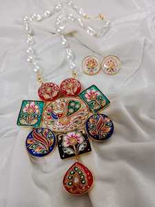 Exclusive Tanjore set Jewelry Set New Arrival Fashionable Necklace Earrings for Weddings wear - Product Image 5