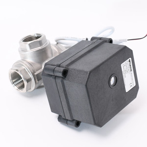 Vanne à boisseau sphérique électrique à trois voies Tonghe 1 pouce en acier inoxydable, type L, type T, filetée, pour eau, air et fluides - Product Image 1