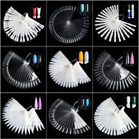 TSZS nouveau 50 embouts en forme d'éventail vernis à ongles Gel pointes pointues affichage du nuancier avec anneau en métal nuancier de vernis à ongles