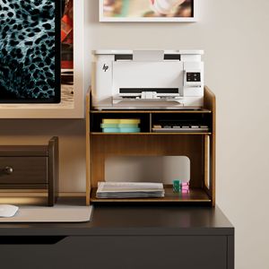2026 Office <b>Desk</b> Under-Sit Printer <b>Shelf</b>, Movable Multi-Port Storage Rack - Product Image 2