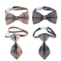 Collier à nœud papillon rayé en coton et polyester de style britannique pour chat et chien, accessoires anti-suffocation pour mariage