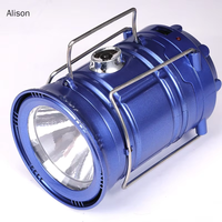 Lanterne de camping télescopique LED solaire rechargeable par USB, pliable, en plastique, portable, pour l'extérieur, tente, urgence, jardin, Alison