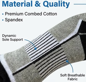 Chaussettes de sport basses en coton personnalisées pour garçons, haute qualité avec coussin en molleton bouclette dans la semelle - Product Image 3