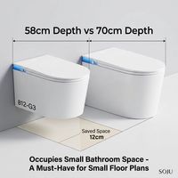 WC intelligent mural noir/blanc en gros, toilette intelligente automatique avec cuvette allongée pour salle de bain