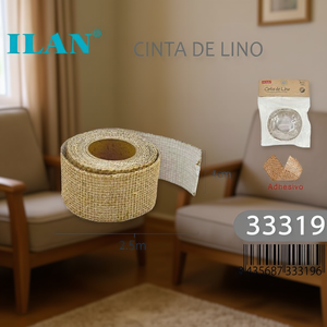 Ruban adhésif en lin Ilan 2,5 m x 4 cm pour la décoration intérieure - Product Image 3