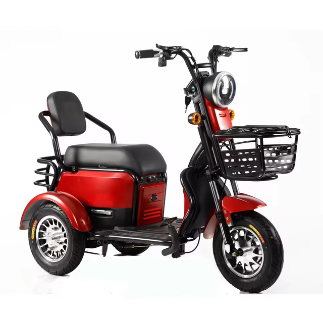 2024 Wholesale 600W Cargo Electric Tricycle Bike Family Use 3 Wheel Electric Scooter With Basket