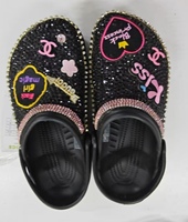 Sandales d'été respirantes personnalisées avec logo de marque, strass, cristaux, diamants, breloques DIY de luxe, design personnalisé, chaussures brillantes