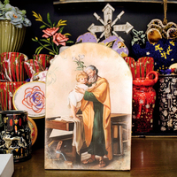 Produits en stock, plaque en MDF religieuse catholique chrétienne en forme d'arche - Souvenir Saint Joseph, impression UV, réutilisable, décoration intérieure