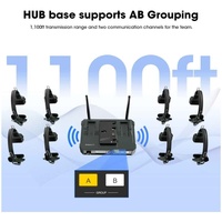Système de communication intercom sans fil Hollyland Solidcom C1 8 ensembles de microphones cravate 2.4G pour équipe de 8 personnes