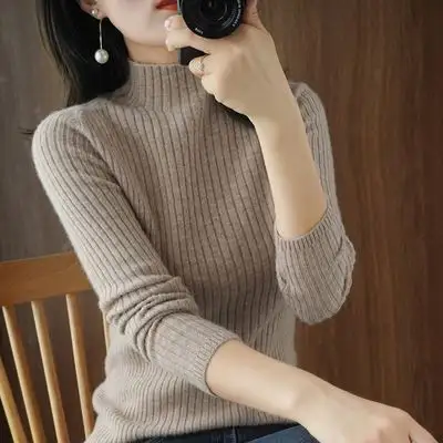 Suéter de malha feminino, moda desenho outono inverno novo estilo coreano tamanho grande solto de manga comprida top