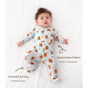 กางเกงเด็กอ่อนแบบมีเท้า 3 ชิ้น แพ็ค ผ้าฝ้ายใยไผ่ ระบายอากาศดี สวมใส่ง่าย เหมาะสำหรับเด็กผู้ชายและเด็กผู้หญิง - Product Image 4