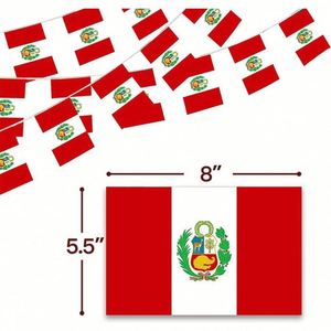 ธงประดับตกแต่งขนาดเล็กแบบสายรุ้ง ธงชาติเปรู สำหรับงานเฉลิมฉลองประจำชาติ - Product Image 2