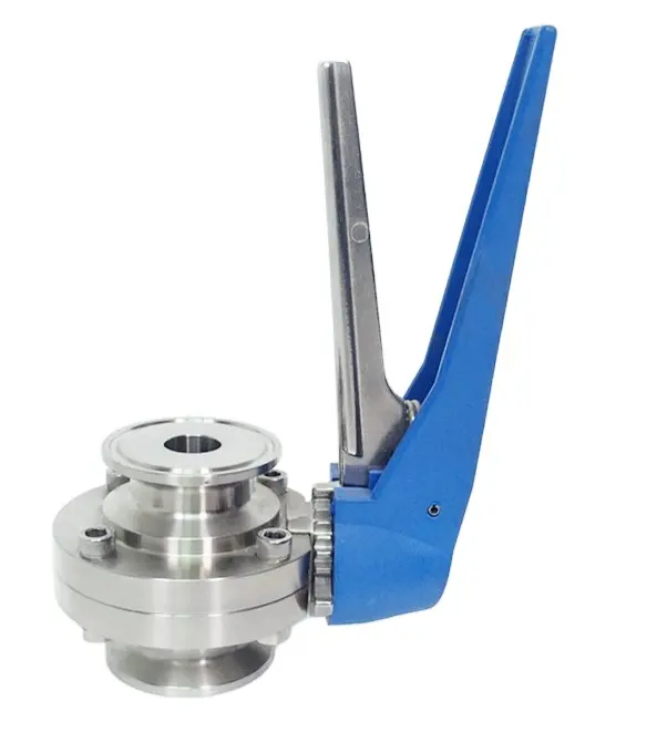 High performance weld/union/tri clamp food grade butterfly valve with trigger handle