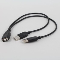 Kabel adaptor USB pria, 2 USB dengan jaket PVC, kabel ekstensi USB, adaptor Pria Wanita untuk komputer untuk kamera, Mouse, Keyboard, U Disk