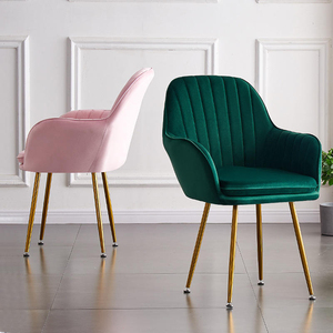 Chaise de salle à manger en velours de luxe, portable et écologique, pour la maison, le bureau et l'hôtel, design minimaliste moderne - Product Image 4