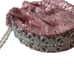 Handmade butterfly sequin fabric <b>headband</b> with hanging tassels - breathable and eco-friendly for all seasons - Product Image 1