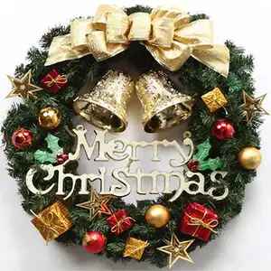 Роскошные рождественские украшения, гирлянда, венки, декоративные принадлежности, уличная и комнатная Рождественская гирлянда