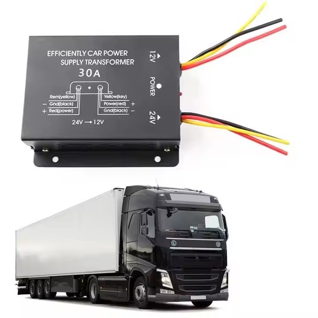 Car Power Supply Step-Down Transformer 24V to 12V Converter 10A 15A 20A 30A Output