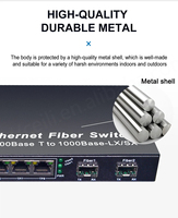 Switch de Fibra Óptica Gigabit SFP 1000Mbps, 2 Puertos SFP, 4 Puertos RJ45, 2G2/4E FTTH, Monomodo, Fibra Única, 20km