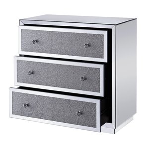 Modern Shinny Crystal <strong>Bedside</strong> Table <strong>Mirror</strong> Nightstand Bedroom Furniture Accent <strong>Cabinet</strong> for Home Hotel Furniture - Product Image 2