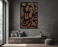 Peinture à l'huile moderne personnalisée, peinte à la main, en noir et marron, pour le salon, art mural sur toile, décor d'hôtel