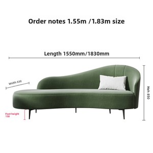 Chaise Longue Letto Singolo per Camera da Letto, Divano Compatto per Soggiorno, Poltrona Singola in Stile Nordico Minimalista Moderno di Lusso Leggero con Pouf Laterale - Product Image 4