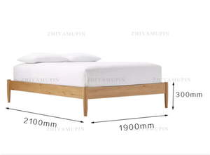 Lit en bois de luxe pour appartement exécutif ou projet de villa – Sommier plateforme en chêne premium taille King - Product Image 2