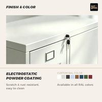Armoire de classement en acier blanc avec 4 tiroirs et porte verrouillable pour le rangement multifonctionnel de documents et fournitures de bureau