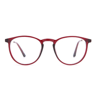 Vintage originalité tr90 circulaire rouge dernières montures de lunettes pour femmes