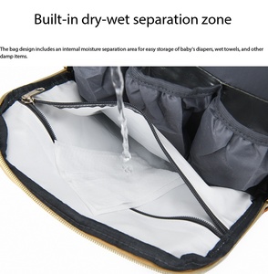 Sac à langer personnalisable avec logo, en tissu 600D hydrofuge, avec compartiment et lit bébé intégré, sac à dos pour mère et bébé, vente en gros directe usine - Product Image 4