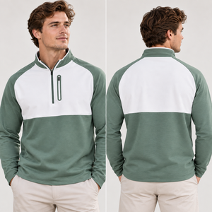Sudadera Personalizada para Hombre con Cierre de Cremallera, Bloques de Color, Forro Polar Transpirable, Corte Regular, Logotipo Personalizado, Estilo Casual de Primavera - Product Image 2