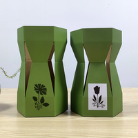 Vente en gros de boîtes personnalisables ondulées pliables auto-dressantes biodégradables pour bouquet de fleurs pour cupcakes plantes vertes logo personnalisé