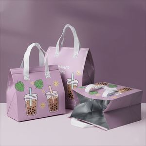 Sac isotherme personnalisé en non-tissé avec logo pour livraison de repas, gâteaux, pizzas, boulangerie, boissons, lait, sac fourre-tout à doublure aluminium pour vente en gros - Product Image 5