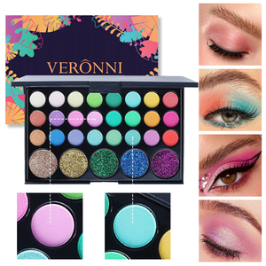 <span class=keywords><strong>Paleta</strong></span> de sombras de ojos <span class=keywords><strong>con</strong></span> purpurina prensada <span class=keywords><strong>con</strong></span> pigmento mate y maquillaje brillante para tonos de piel claros y oscuros en forma de polvo - Product Image 6