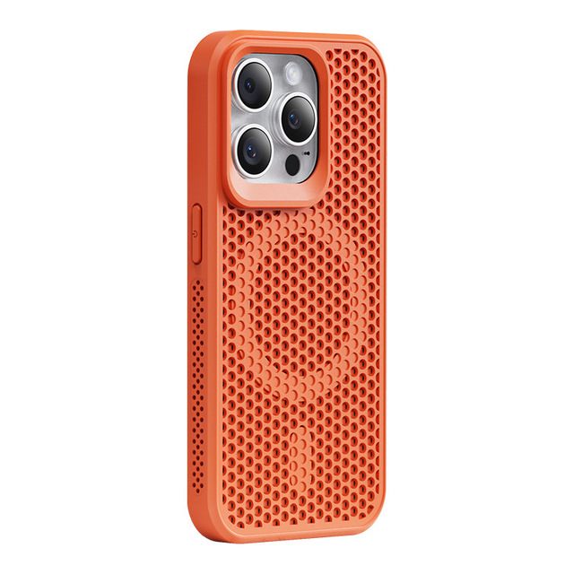 Heat Dissipation Case for Magnetic Breathable Mesh Hollow Cellular Hole Slim Hard Pc Cover for Iphone 16 Pro Max 15 Pro