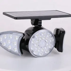 2024 New Design Waterproof Modern 30 Leds Outdoor Sensor Super Bright Led 3 Heads Solar Wall Light Garden