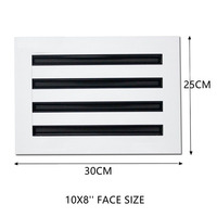 Diffuseur linéaire en alliage d'aluminium 10x8 po, grille décorative pour grille d'aération de climatisation murale ou de plafond pour maison et bureau