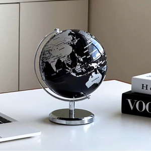 Globo Terráqueo Metálico y Plástico con Soporte, 14 cm, Material Didáctico de Geografía, Adorno Decorativo MAXCARE - Product Image 2