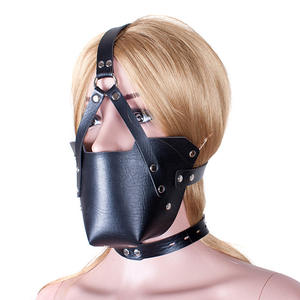 Balle buccale en silicone noire sexy pour adulte, type harnais de cheval, demi-couverture, type K9, accessoires de retenue buccale, modèle ASL-KQ0021 - Product Image 5