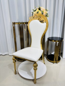 Nuova Sedia dal Design Elegante in Acciaio Inossidabile <span class=keywords><strong>con</strong></span> Gambe a Zucca e Telaio Dorato per Feste, Matrimoni ed Eventi, Uso Interno - Product Image 4