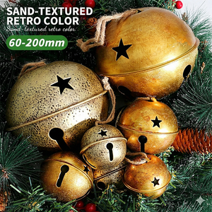 <span class=keywords><strong>Campanas</strong></span> <span class=keywords><strong>Decorativas</strong></span> de Metal Plateado para Colgar en la Pared, Adornos Navideños, Manualidades, Decoración con Cuerda y Pintura - Product Image 2