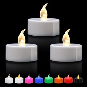 Bougies chauffe-plat LED colorées sans flamme à piles pour Halloween, mariages, Noël, Diwali, décoration de table, longues - Product Image 1