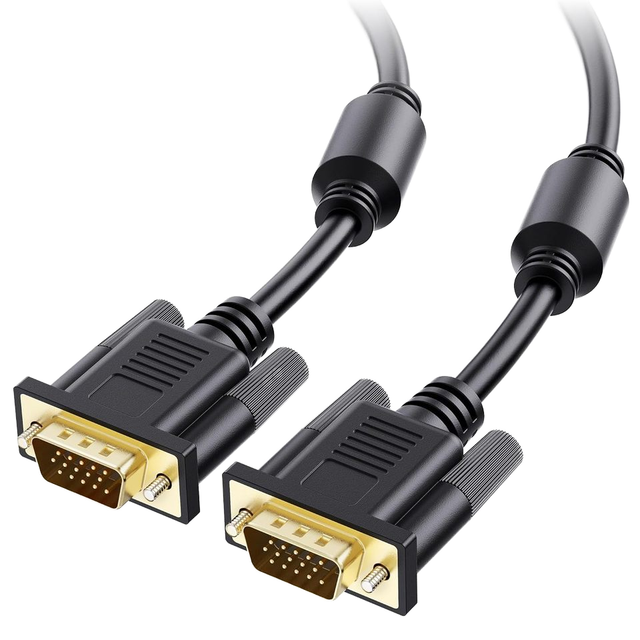 VGA Cable Monitor Cable with Ferrites PVC Jacket Male to Male Connection for Computers Support 1080p