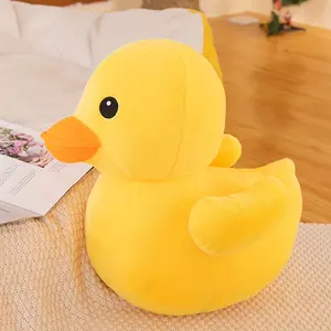 Yumuşak dev sarı ördek peluş oyuncaklar Kawaii ördek bebek dolması hayvan 8 inç Plushies pençe makinesi Acarde oyuncaklar peluş bebek