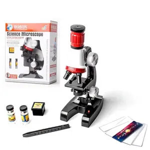 IQ玩具显微镜科学探索套件，适用于带LED 100X 400X和1200X的儿童初学者显微镜