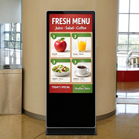 Écran tactile LCD vertical de 43/55/65 pouces, machine publicitaire sur pied, système d'exploitation Android, résolution Full HD, alliage d'aluminium